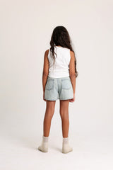Oversized Pockets Short -Light Jeans