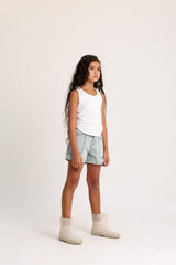 Oversized Pockets Short -Light Jeans