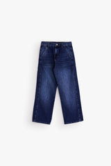 Relaxed Curved Denim - Dark Blue