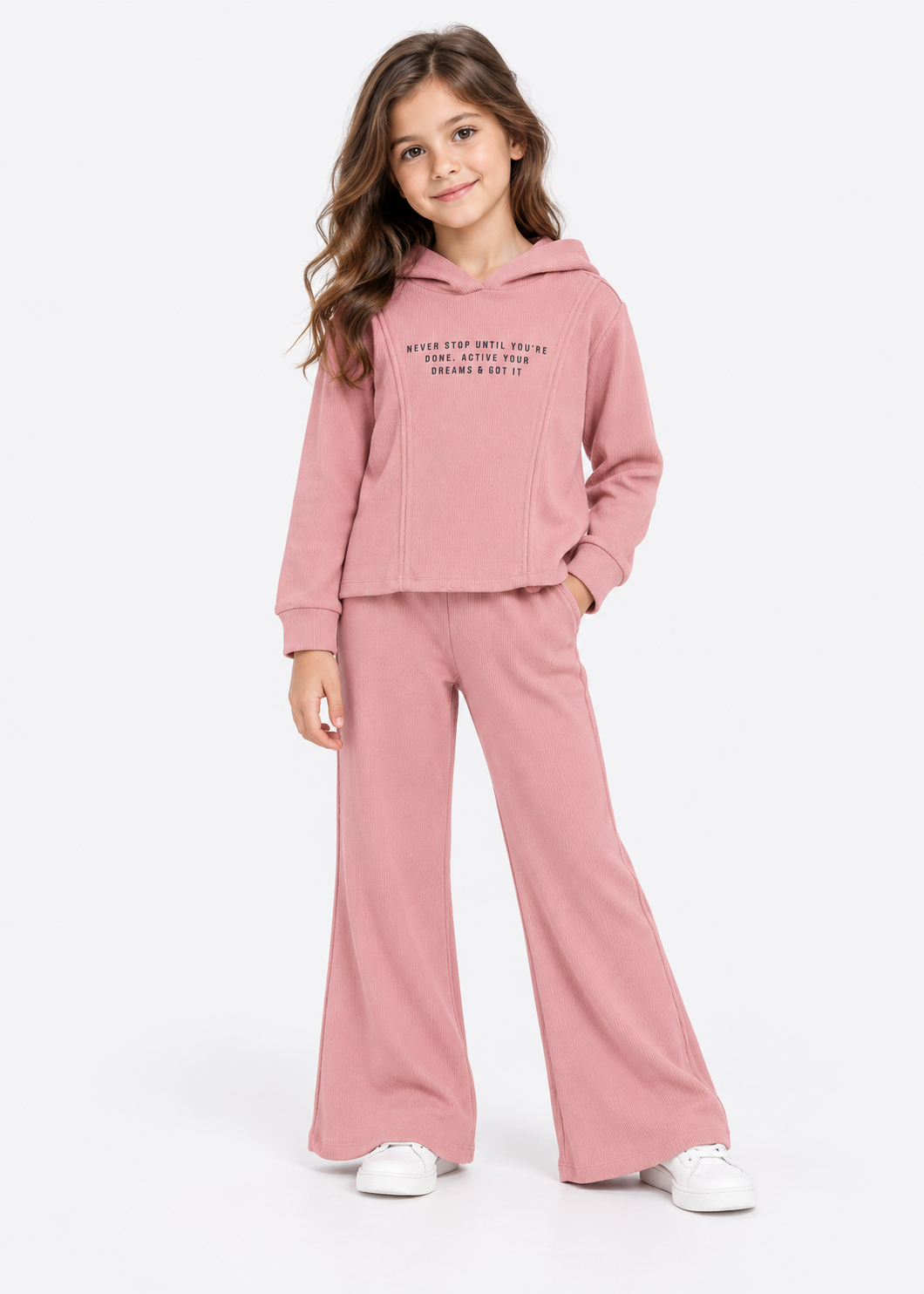 Trendy Spring Plain Rose Pink Set