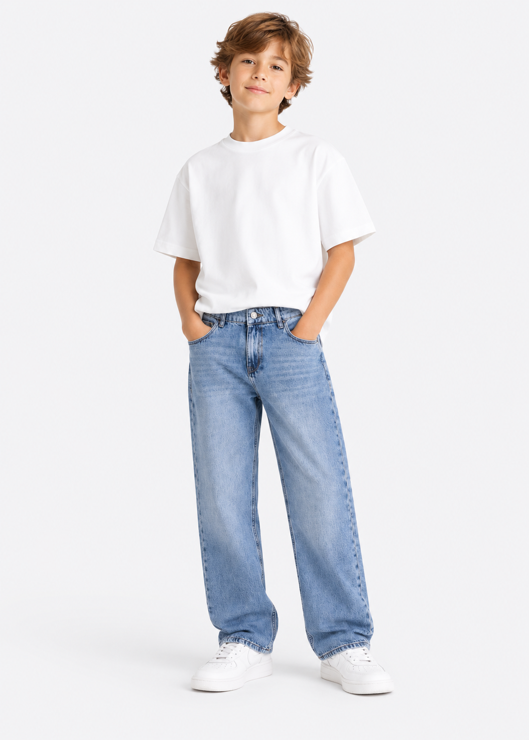 Straight-Leg Jeans -Light Blue