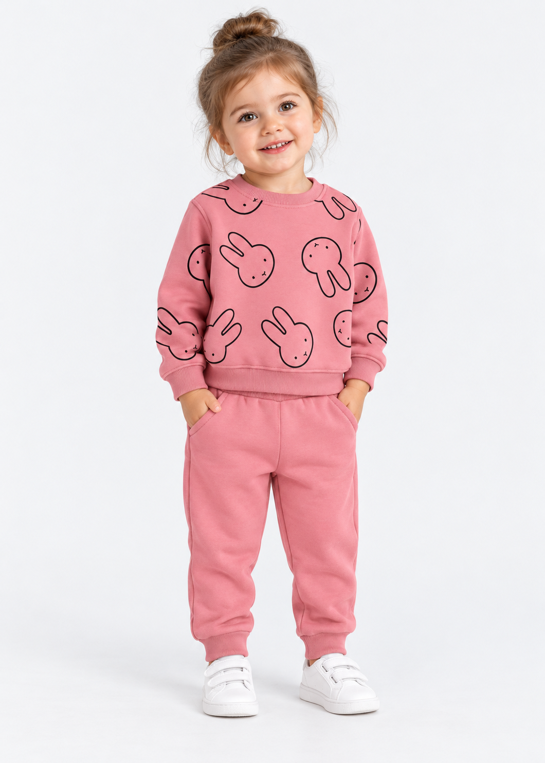 Bunny Print Jogger Baby Set - Kashmier