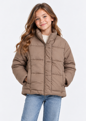 Girls Puffy Beige Jacket