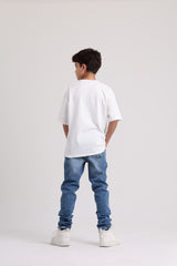 Faded Wash Light Blue Denim Jeans