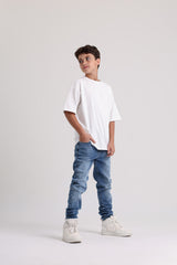 Faded Wash Light Blue Denim Jeans