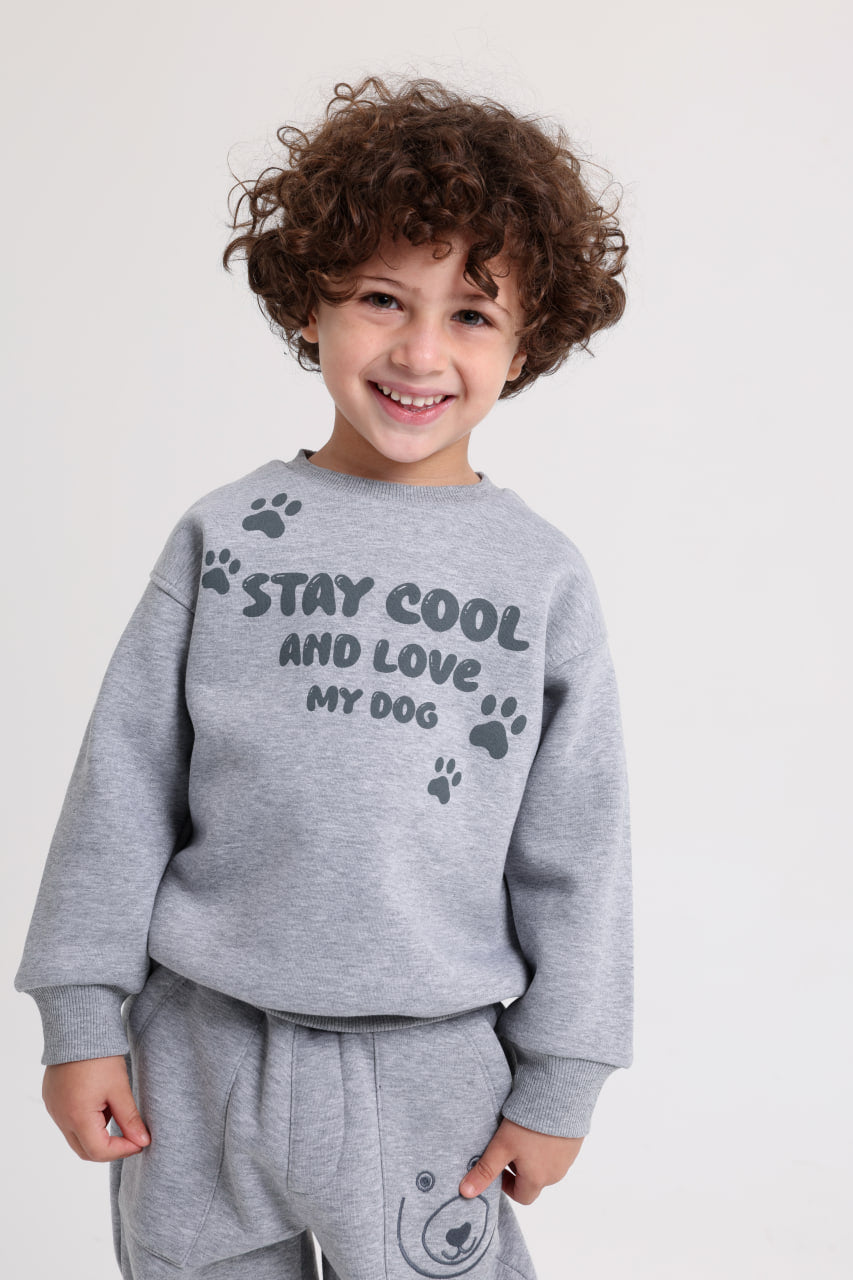 Bear Hug Back Gray Pajama