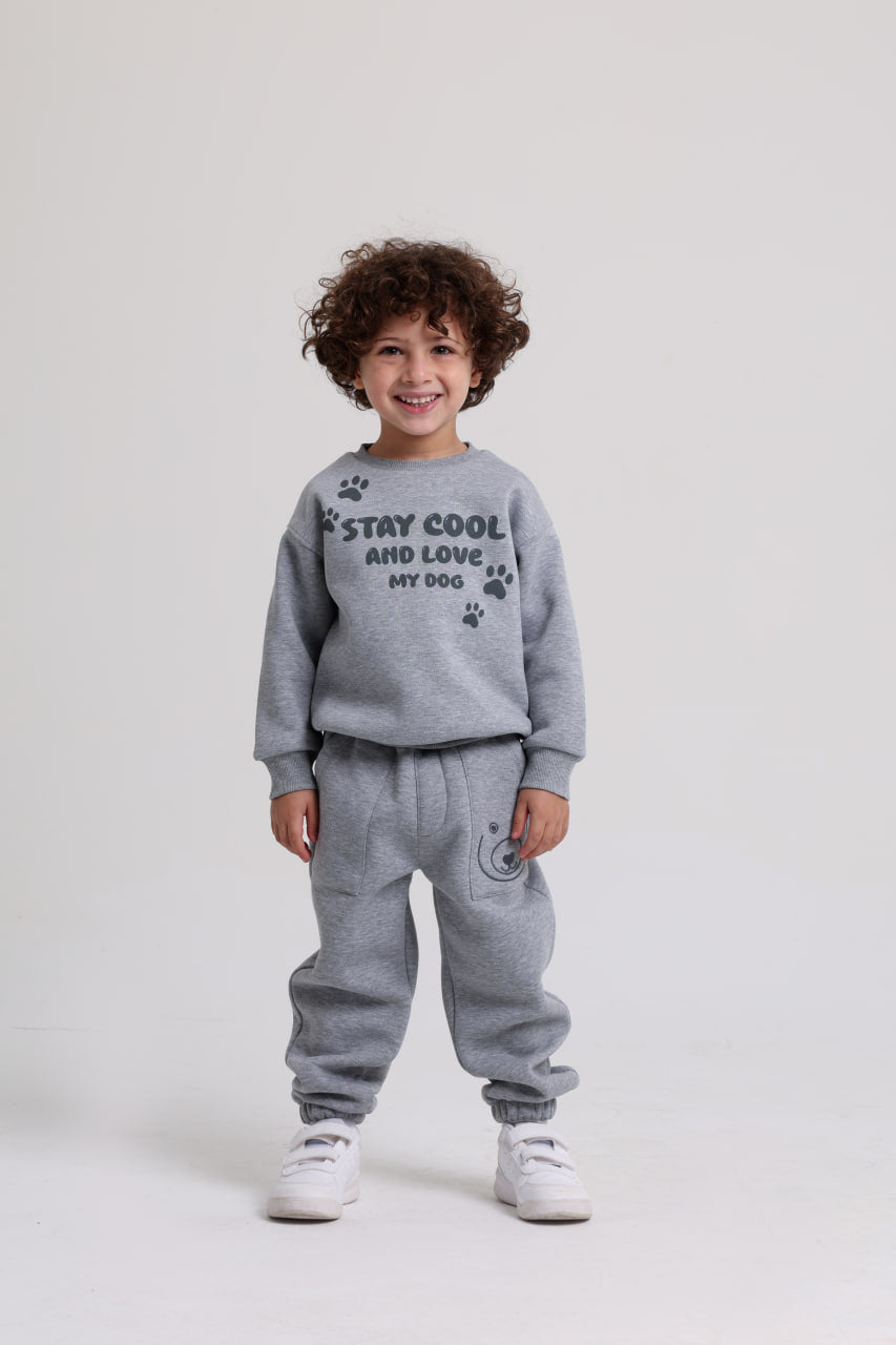 Bear Hug Back Gray Pajama