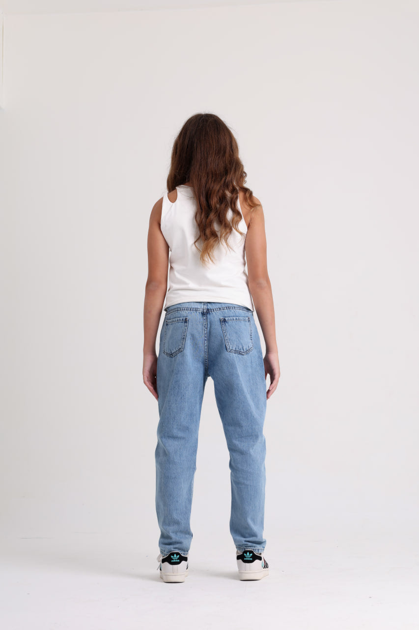 Ripped Knee Girls Light Jeans