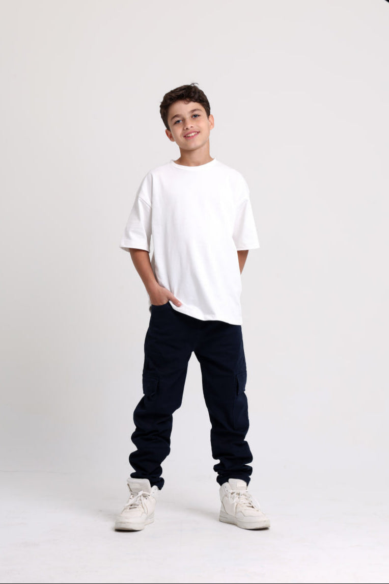 Cargo Gabardine Dark Blue Pants