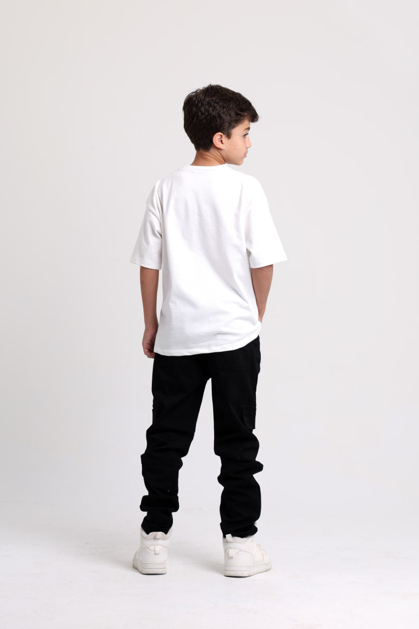 Cargo Gabardine Black Pants