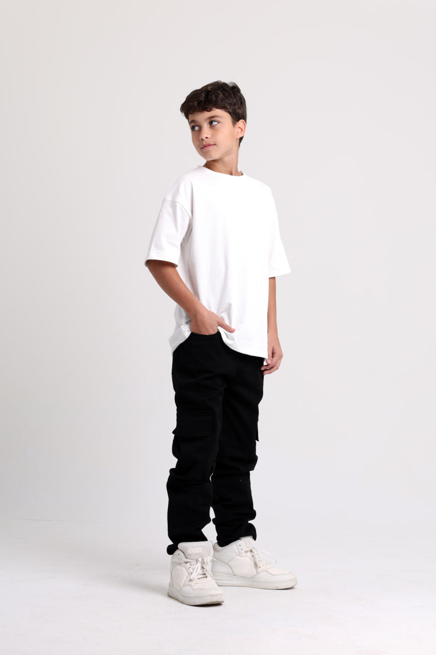 Cargo Gabardine Black Pants