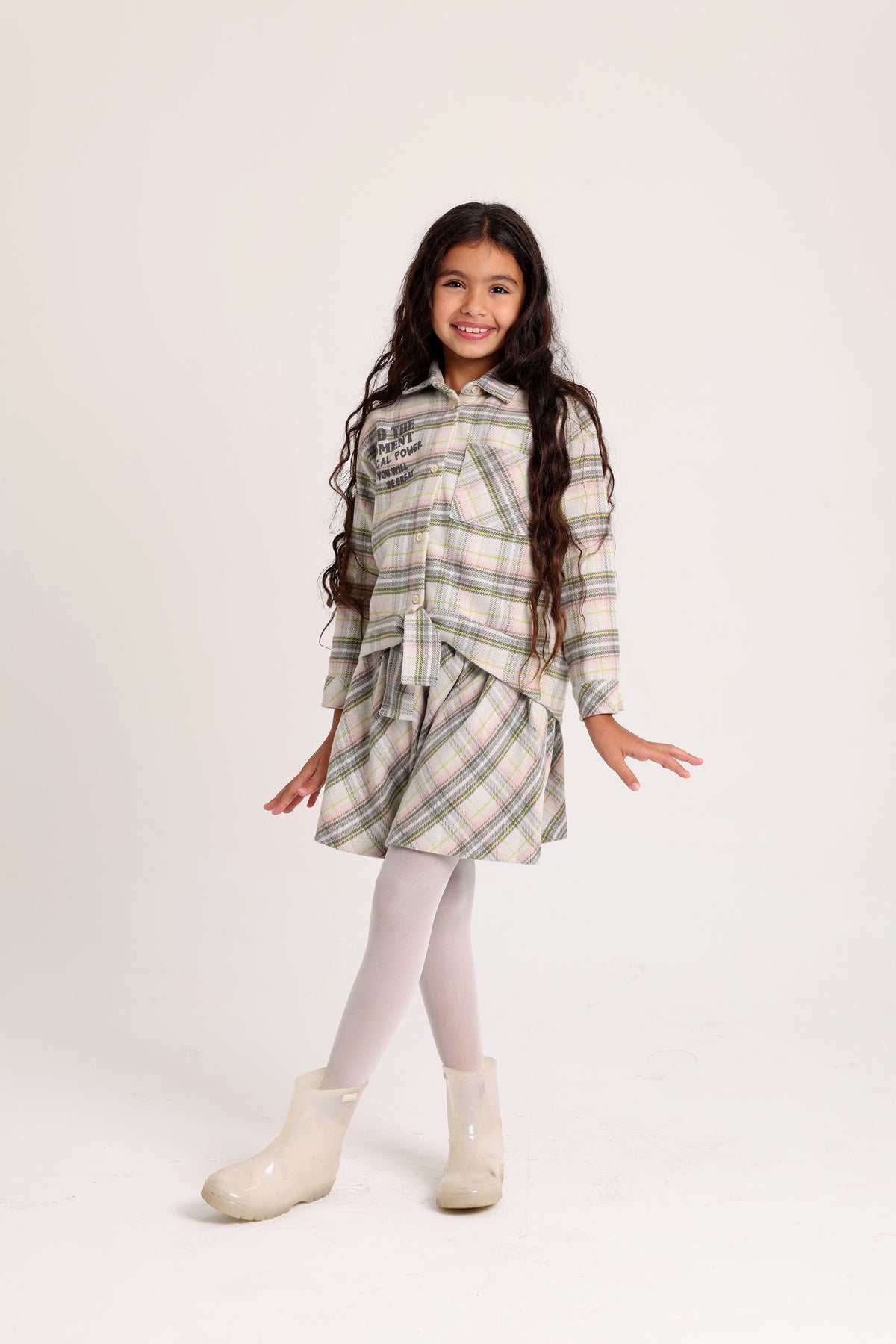 Gray/Rose Wool Skirt