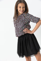 Glittered Top With Tull Skirt Set